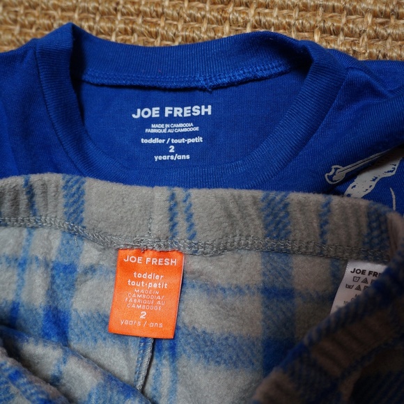 Boys Size 2 Joe Fresh Blue 2-piece PJ Set - Picture 2 of 3